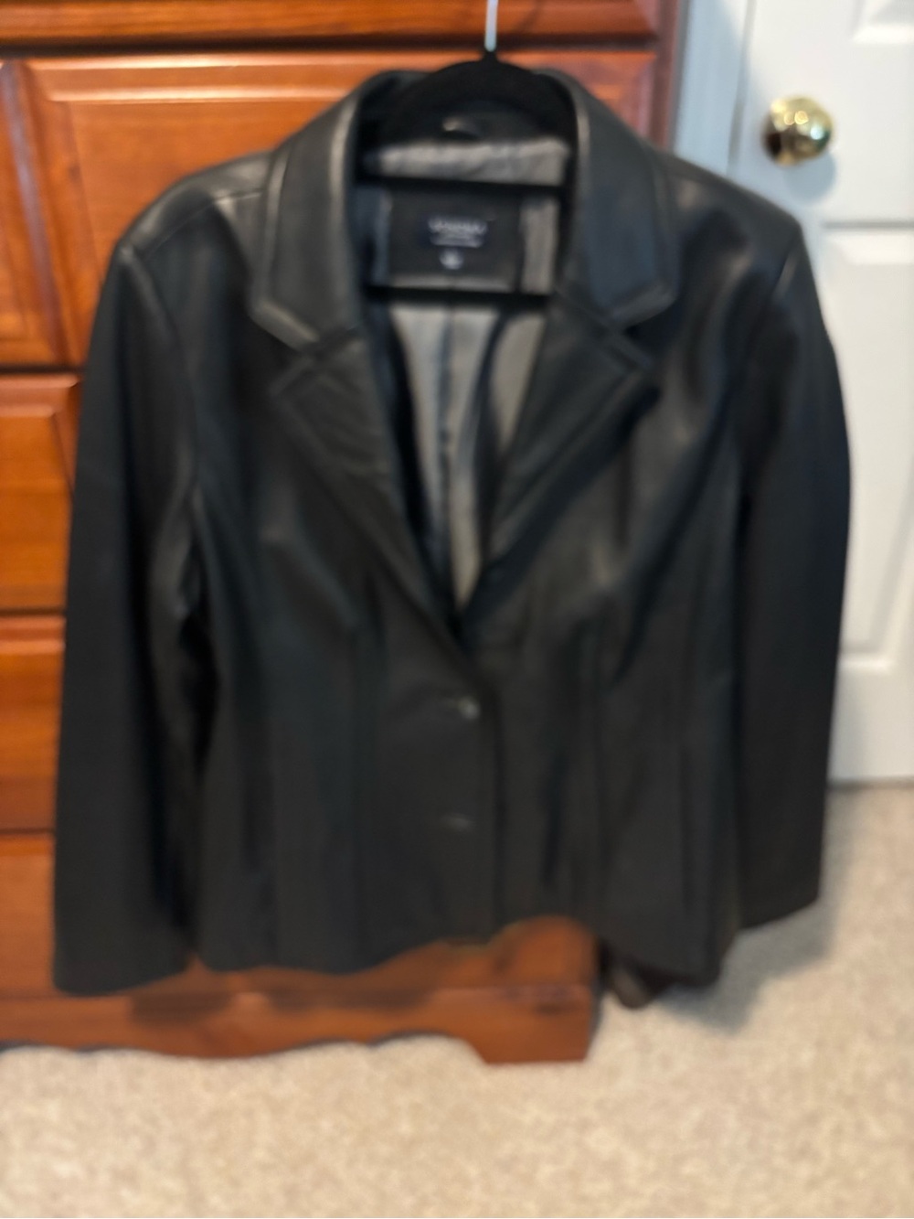 Sonoma Black Leather Blazer Jacket
